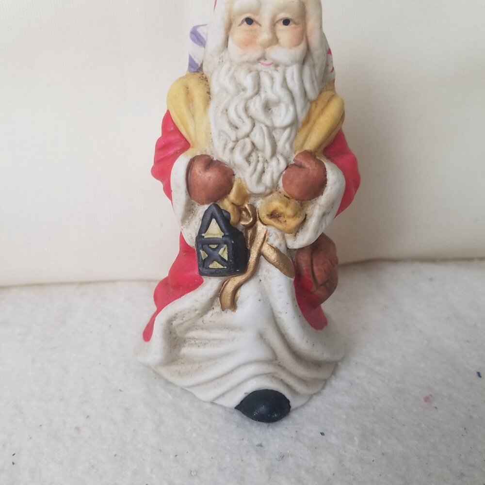 HOMETRENDS Porcelain Santa Claus Dinner Bell‎ 4.5" With Box Christmas